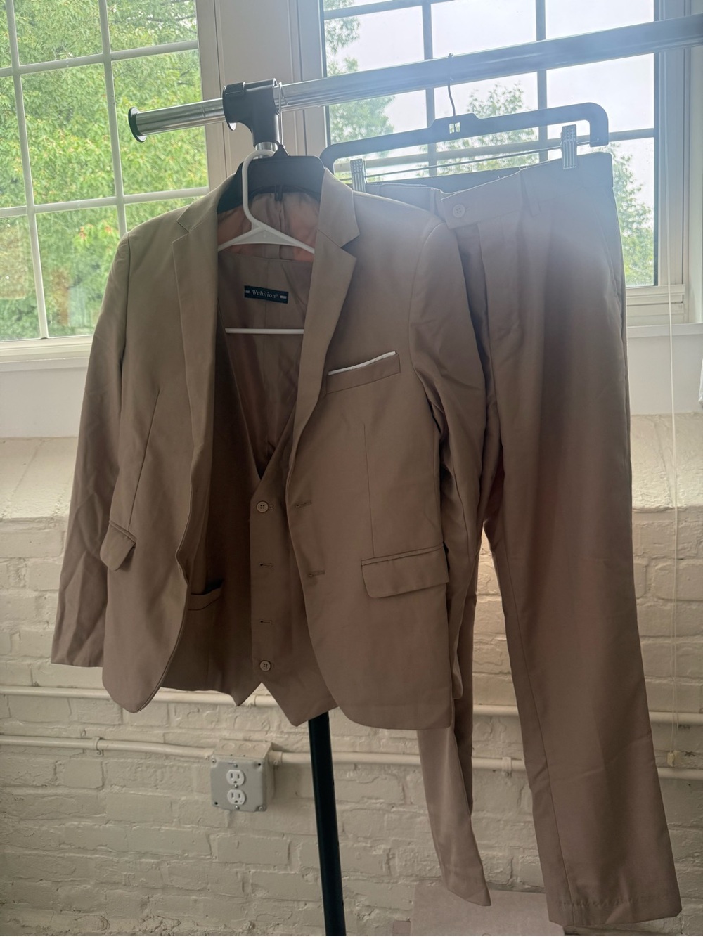 Three-Piece Tan Suit - Classic Blazer, Vest & Trousers
